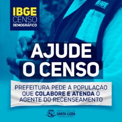Prefeitura pede à população que colabore e atenda o agente do recenseamento