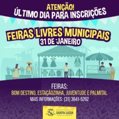Último dia de inscrições para o novo Chamamento para as feiras municipais
