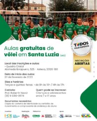 Aulas de vôlei gratuitas em Santa Luzia