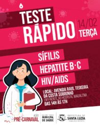 Prefeitura realizará ação pré-carnaval com aplicação de testes rápidos e distribuição de preservativos