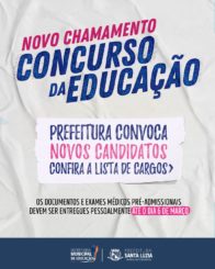Prefeitura abre novo chamamento do Concurso da Educação