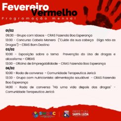 Prefeitura divulga abertura de atividades da Campanha “Fevereiro Vermelho”