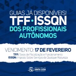 Disponibilizadas guias para pagamento de TFF e ISSQN dos profissionais autônomos