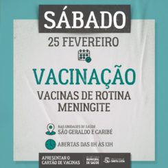 Vacinação neste sábado (25)