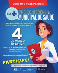 Pré-conferência de Saúde será realizada no próximo sábado