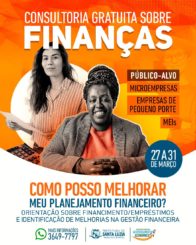 Participe da consultoria gratuita sobre finanças