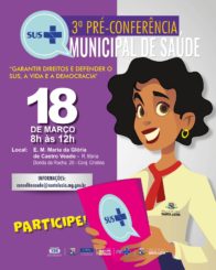 3ª Pré-Conferência de Saúde será realizada amanhã