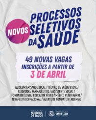 Dois Processos Seletivos Simplificados para a Saúde serão abertos no início de abril