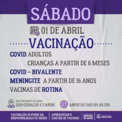 Sábado é dia de vacinação em duas UBSs de Santa Luzia