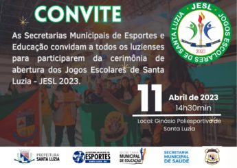 Jogos Escolares de Santa Luzia terá início no dia 11 de abril