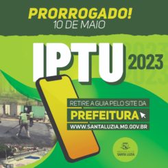 Vencimento do IPTU é prorrogado para 10 de maio