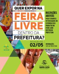Abertas inscrições para feirantes interessados em exporem produtos na feira livre da Prefeitura