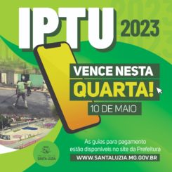 IPTU 2023 vence nesta quarta-feira (10)