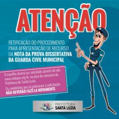 Retificado procedimento para abertura de recurso da nota da prova dissertativa do concurso da Guarda Civil Municipal