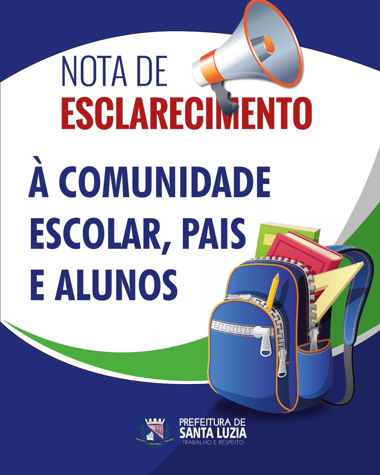 Nota de esclarecimento à comunidade escolar, pais e alunos: