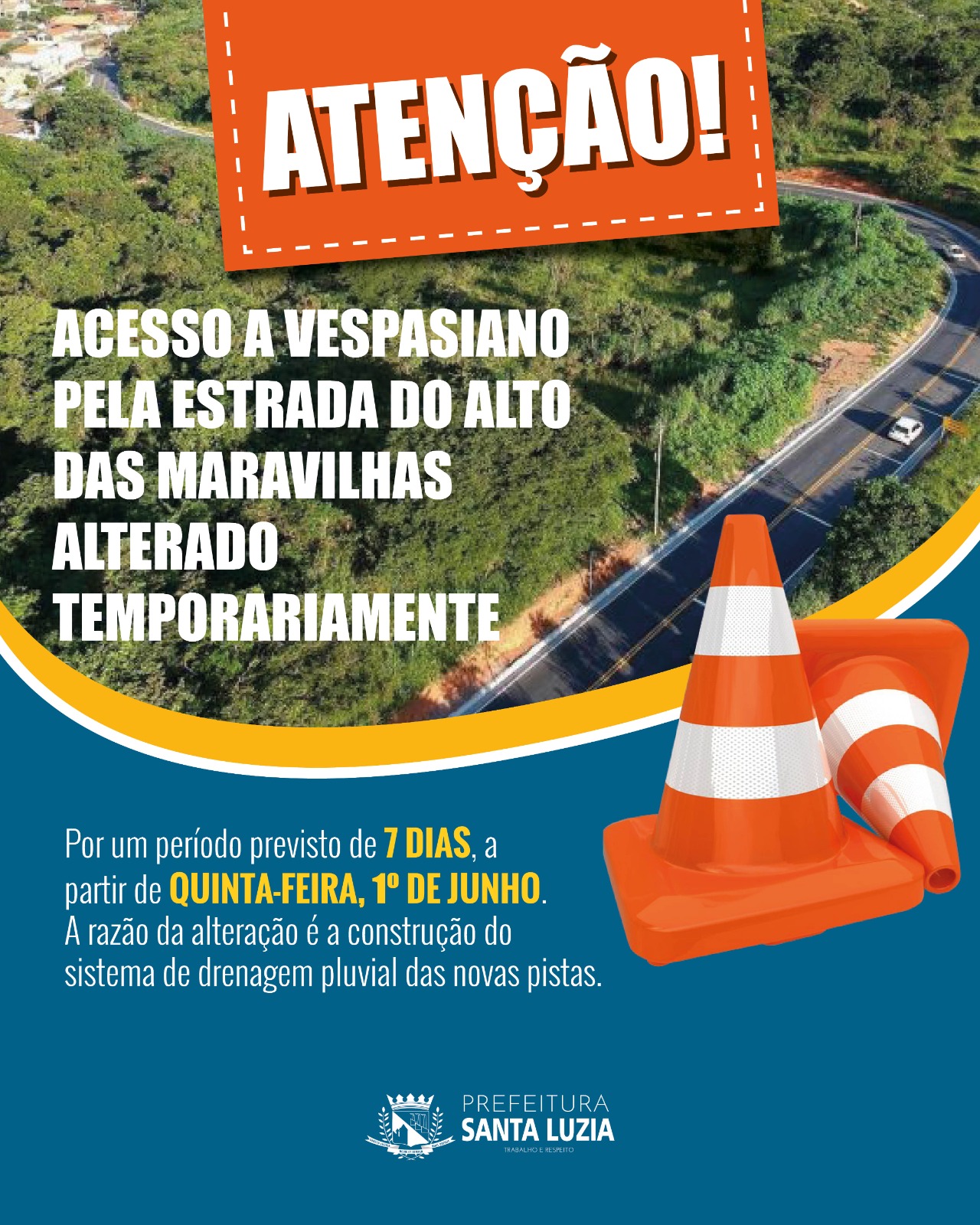 Acesso a Vespasiano pela Estrada do Alto das Maravilhas alterado temporariamente