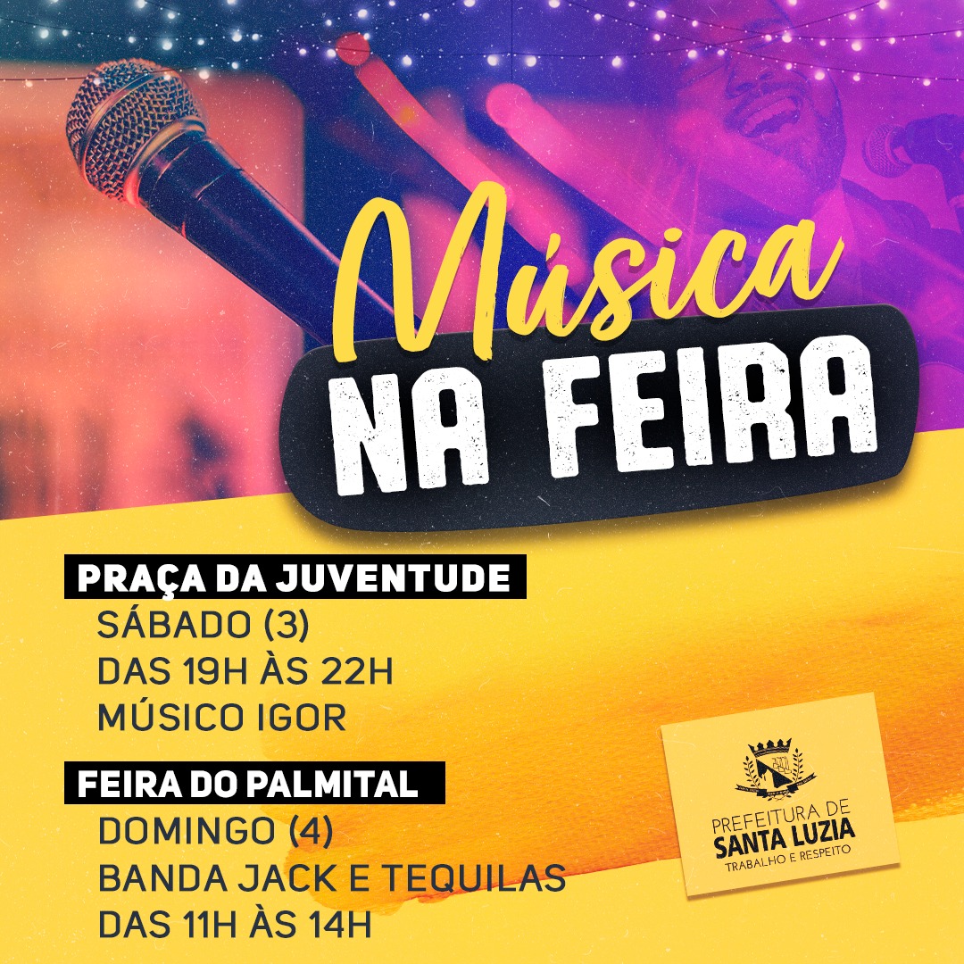 Final de semana com atração musical nas feiras livres do município
