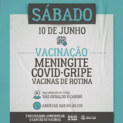 Sábado é dia de vacinação em duas UBSs de Santa Luzia