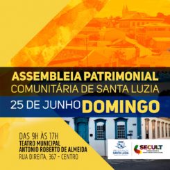 Assembleia Patrimonial Comunitária de Santa Luzia será no próximo domingo