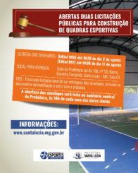 Abertas duas licitações públicas para construção de quadras esportivas
