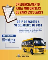 Reabre hoje credenciamento para motoristas de vans escolares