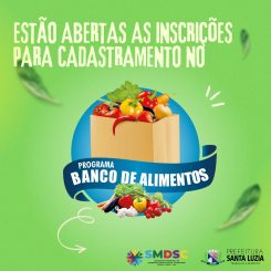 Abertas inscrições para cadastramento no Programa Banco de Alimentos
