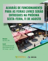 Alvarás de funcionamento para as Feiras Livres serão entregues na próxima sexta (11)