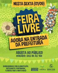 Nesta sexta tem feira livre na entrada da Prefeitura