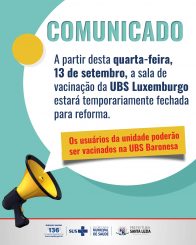 Atenção, usuários da unidade de saúde Luxemburgo