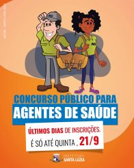 Últimos dias para inscrição no Concurso Público de Agentes Comunitários de Saúde e Agentes de Combate a Endemias
