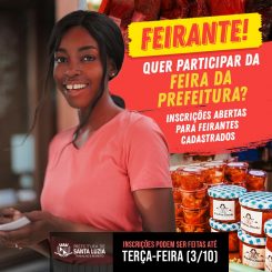 Abertas inscrições para participação de feirantes cadastrados na Feira da Prefeitura