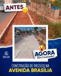 Concluída a construção de calçada na Avenida Brasília