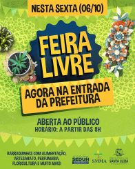 Amanhã tem feira livre na Prefeitura de Santa Luzia