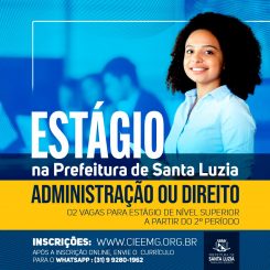 Oportunidade de estágio na Prefeitura de Santa Luzia