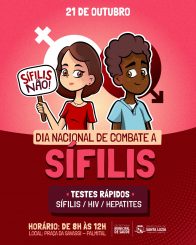 Prefeitura oferta testes rápidos em ação do Dia Nacional de Combate à Sífilis