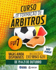 Curso de padronização de árbitros FUT 7 começa nesta quinta-feira no auditório da Prefeitura
