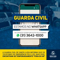 Guarda Civil Municipal está atendendo apenas no WhatsApp