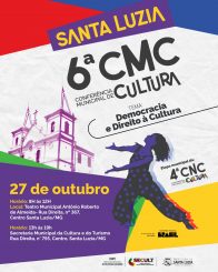 Dia 27 de outubro tem conferência municipal de Cultura em Santa Luzia