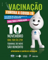 Prefeitura ofertará vacinação e testes rápidos no terminal do Move na próxima sexta-feira