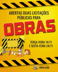 Abertas duas licitações públicas para obras na cidade