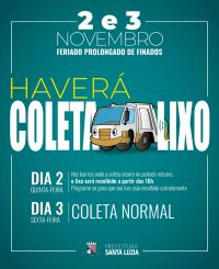 Coleta de lixo será normal no feriado de Finados