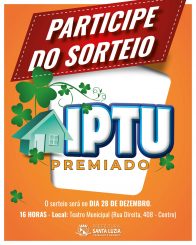 Sorteio do IPTU Premiado 2023 será na próxima 5ª-feira