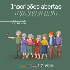 Abertas inscrições para eleição de conselheiros da sociedade civil do Conselho Municipal dos Direitos do Idoso