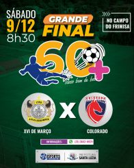 Neste sábado tem a grande final do Torneio 60+ Idoso Bom de Bola
