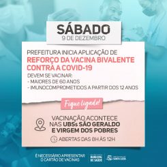 Prefeitura inicia aplicação de reforço da vacina bivalente contra a covid-19