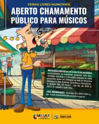 Aberto chamamento público para músicos se apresentarem nas feiras livres da cidade