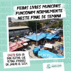 Feiras livres municipais funcionam normalmente neste final de semana