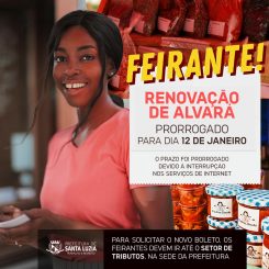 Renovação de alvará para feirantes prorrogado para dia 12