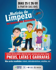 Prefeitura promoverá mutirão de limpeza no bairro São Benedito nesta quinta e sexta-feira