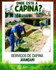 Serviços de capina avançam apesar das chuvas
